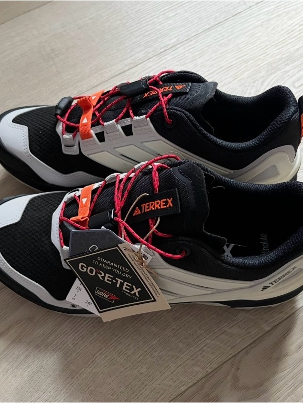 Women’s Adidas Waterproof Hiking Trail - Black/White with Orange Accents